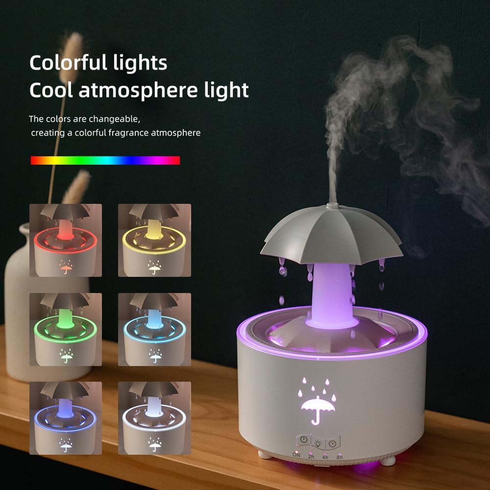 Rotating Umbrella Diffuser with Water Droplets