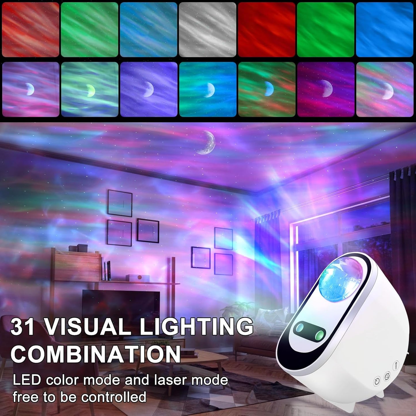 Galaxy Star Projector Starry Night Light, 3 in 1