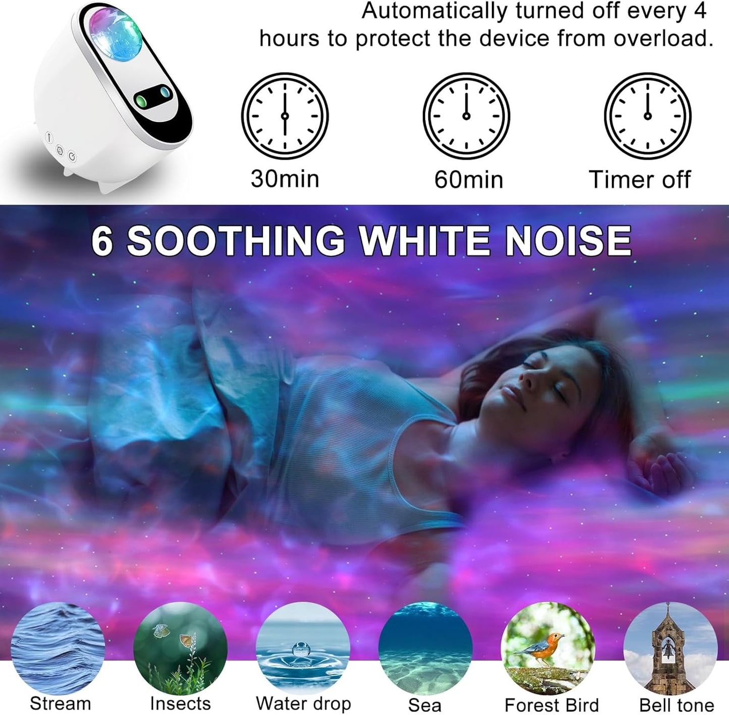 Galaxy Star Projector Starry Night Light, 3 in 1